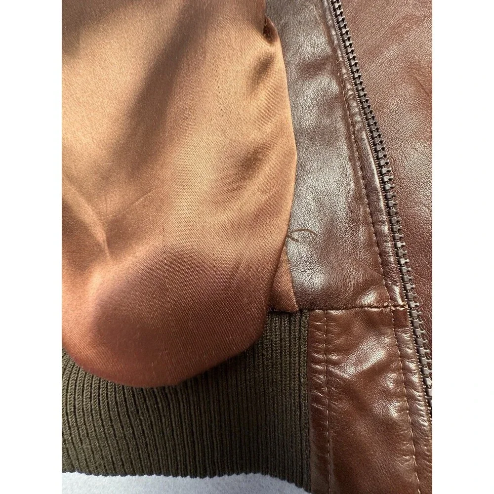 Silverman’s Vintage Drum Dyed Leather Bomber Jacket Size 36
